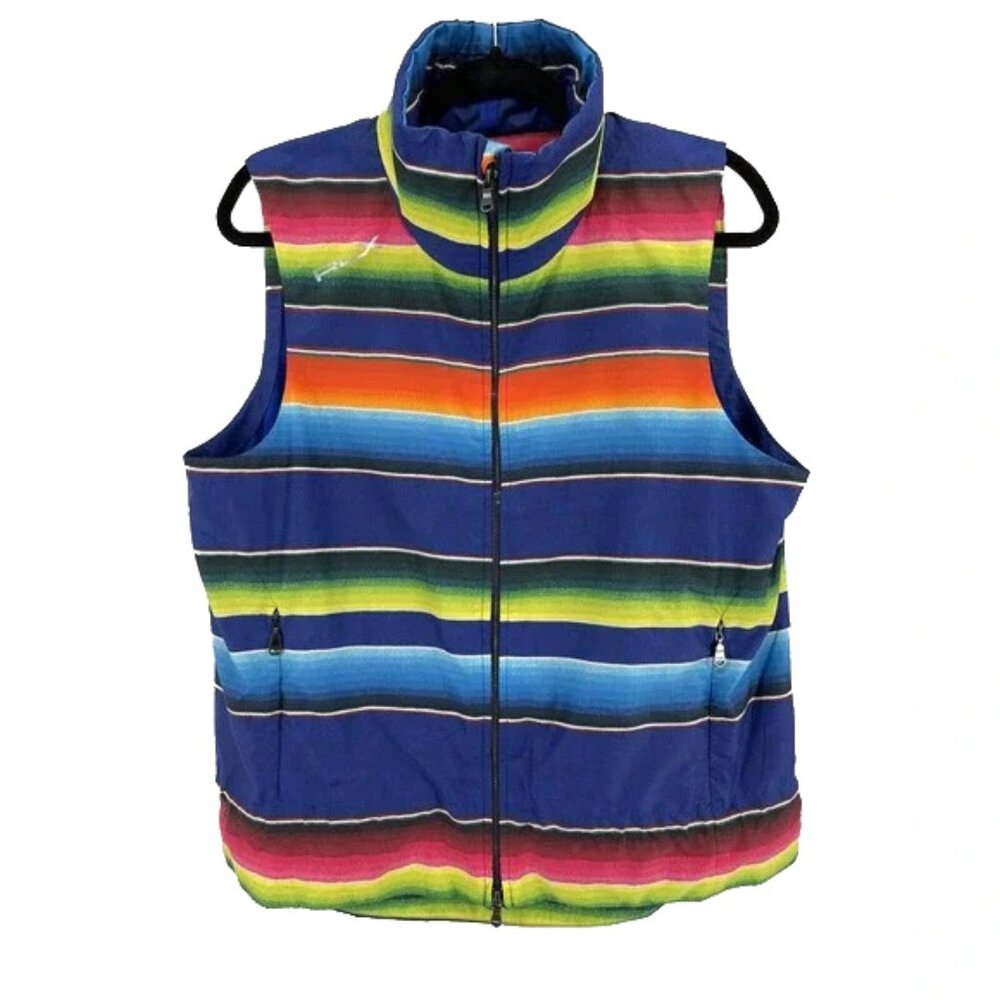 NEW $185 RLX Ralph Lauren Vest! Sm Colorful Southwest Serape Stripes Zip Front
